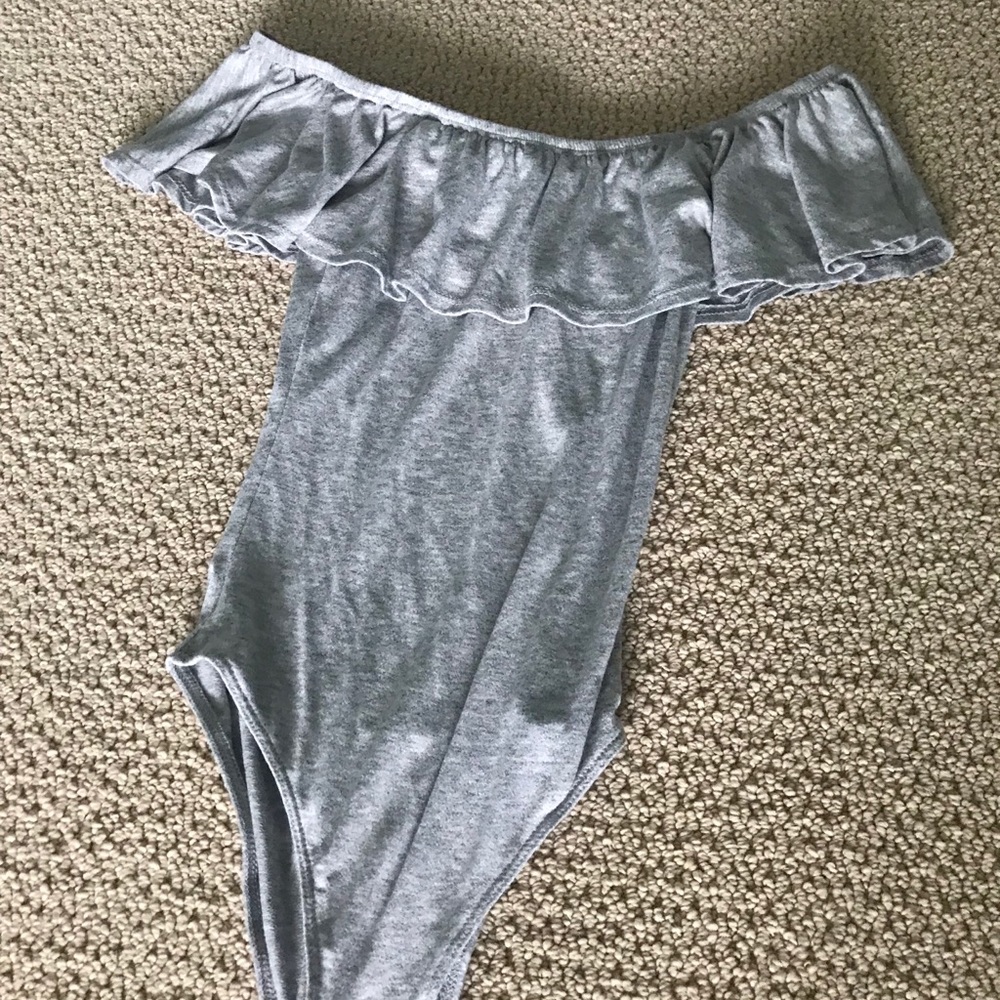 gray bodysuit